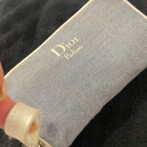 Dior Gray and White Pouch